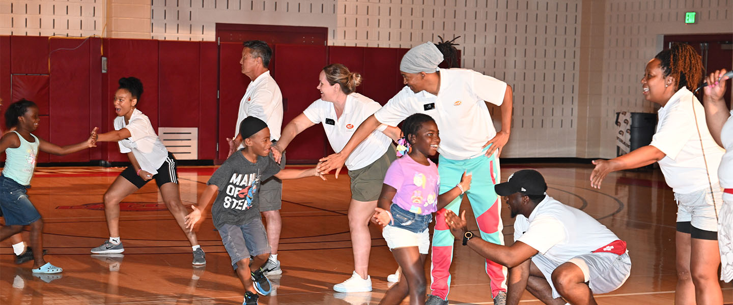 Campers in gym