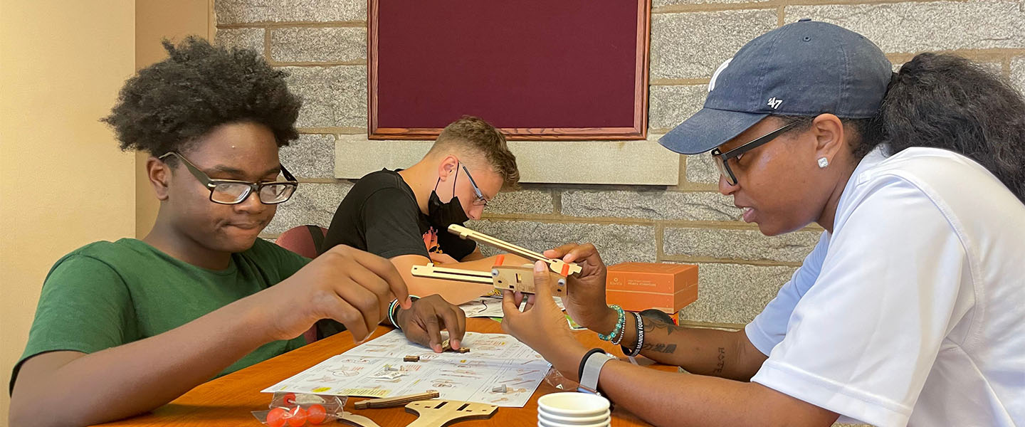 Student working on a STEM project