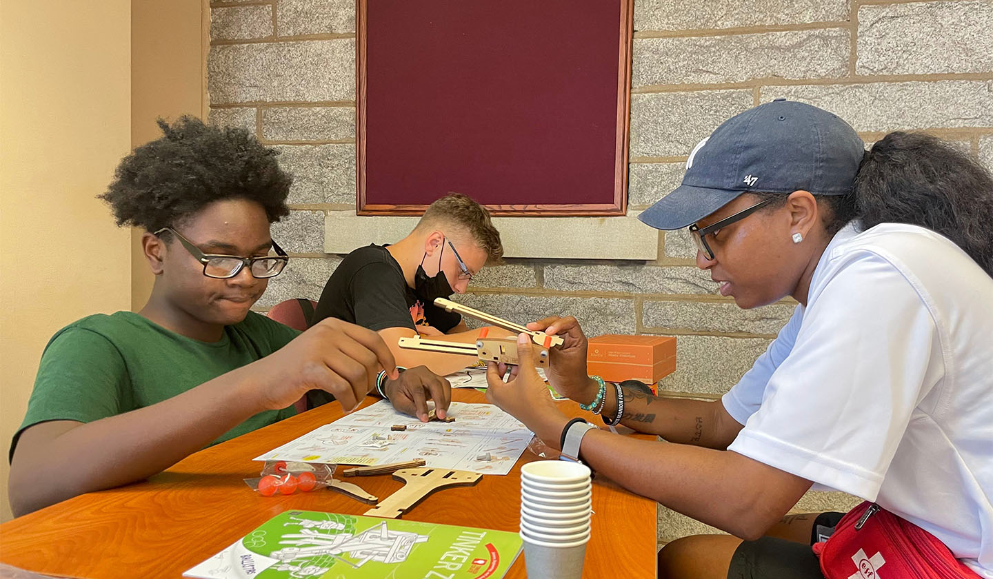 Student working on a STEM project