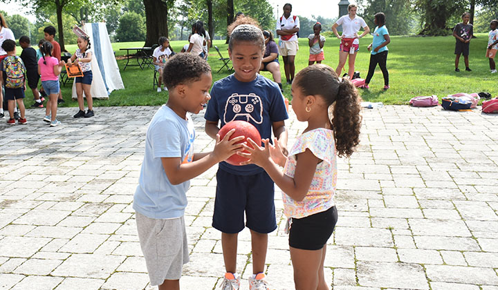 Campers playing